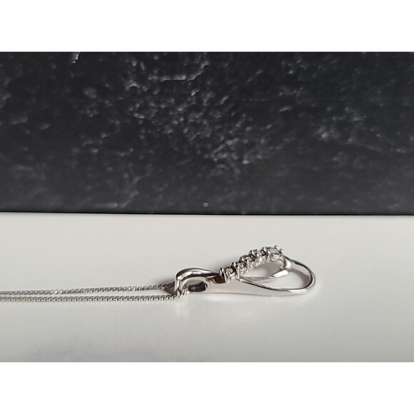 925 Diamond Pendant Necklace, Vintage - Picture 6 of 11